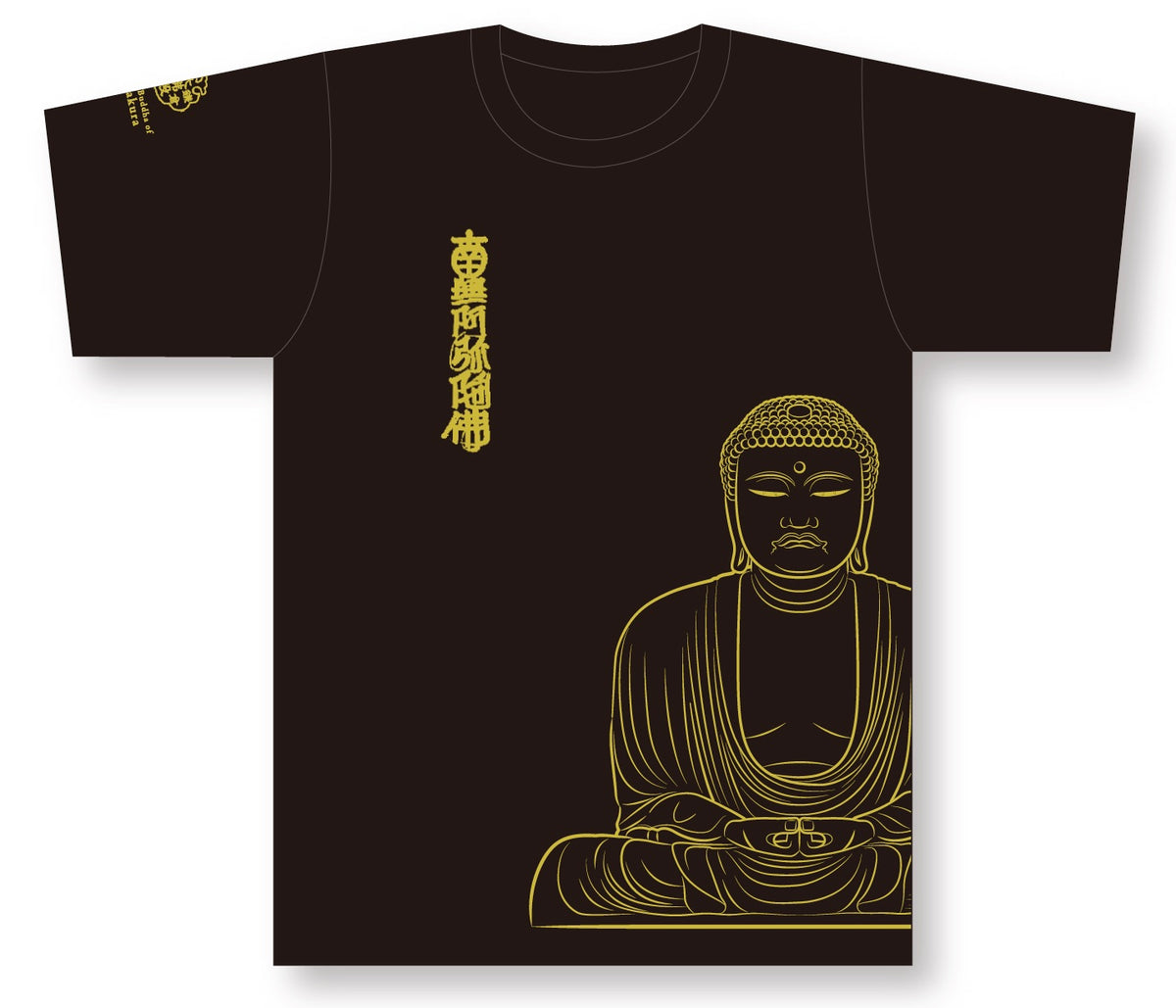 大仏像線画オリジナルTシャツ – 鎌倉大仏殿高徳院